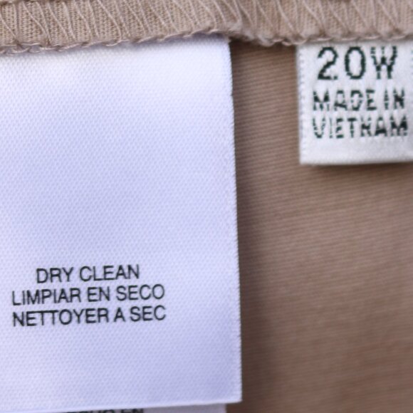 Jones Studio Plus Size Tan Elastic Sides Stretch Cotton Cropped Pants Sz 20W - Picture 6 of 7